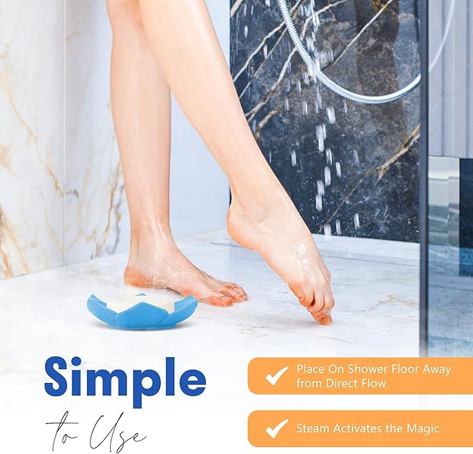 Relax Away in The A.M. Shower Steamers 6 Pack - Energizing Citrus Blends - Pure, Burst, Mist, Glow, Meadow, Spa - Uplifting & Rejuvenating - Essential Oil Aromatherapy - User-Friendly Set