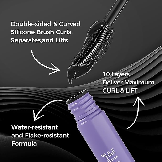 Lash Waterproof Mascara Black, Beauty Makeup Mascara Voluming and Lengthening Long Lasting, Tubing, Curling, Multiplying, Exquisitely 8g/0.28 fl.oz
