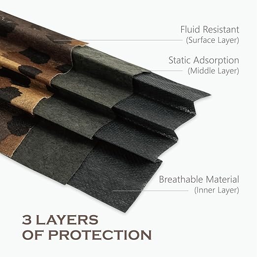 CSD Colo 30 Pcs Leopard Print Disposable Face Masks, 3 Ply Adult Mask with Elastic Ear Loop, Nose Bridge Clip, Breathable Comfortable Mask Great for Indoor, Outdoors Use (Camo)