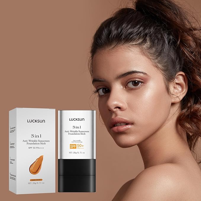 3-in-1 Anti-wrinkle Long-Lasting Hydrating Foundation Stick, Concealer, Multi-Use Coverage Cream, Natural Matte Finish for All Skin Types (Dark)