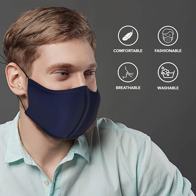 TUFF Face Mask Adult XL Large Size 3 Pack- C Shaped Design Making Breathing Easier