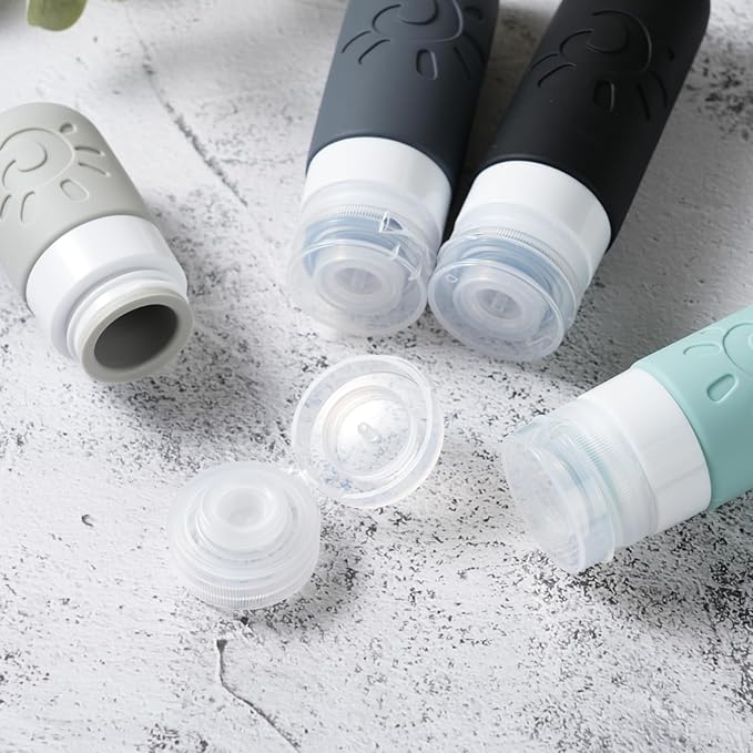 18 Pack travel Bottles for Toiletries, TSA Approved Silicone Travel Containers Leak Proof Refillable Travel Accessories for Shampoo Conditioner Lotion Body Wash(Multicolored A)