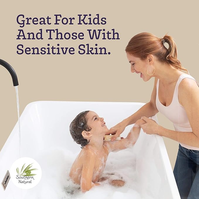 Southern Natural Goat Milk Soap Bar (Lavender 1 Pack) For Dry Sensitive Skin. Natural, Handmade Soap For Men, Women, Kids & Baby. Use On Face & Body