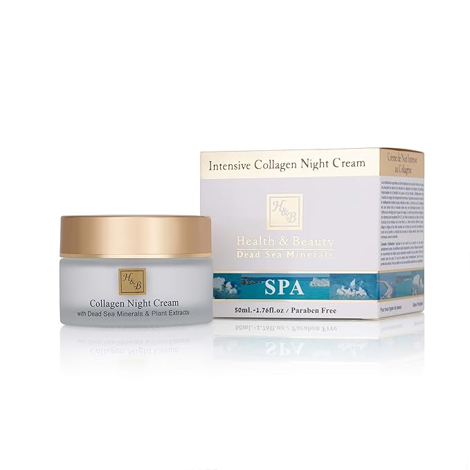 H&B HB Intensive Collagen Night Cream with Dead Sea Minerals – Anti-Aging Night Cream for Women with Aloe, Vitamin C and E & Botanical Oils – Deep Hydrating Facial Moisturizer 50ml.