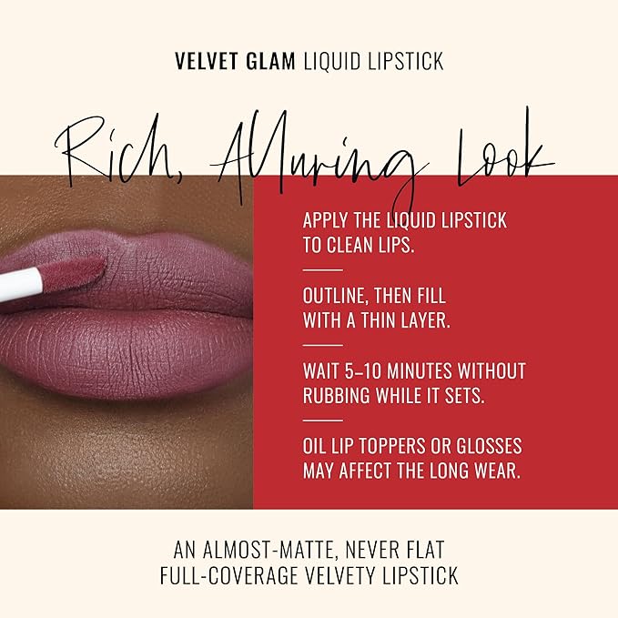 Runway Rogue Velvet Glam Liquid Lipstick, Almost-Matte Rose-Plum Lipstick, ‘On Stage’