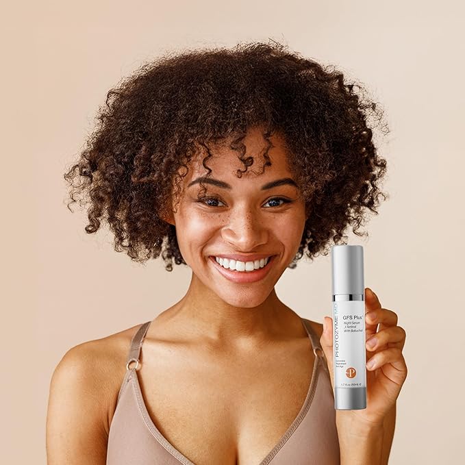 Photozyme GFS Plus Night Serum with 0.3% Retinol and Bakuchiol – Gentle Anti-Aging Peptide Formula – Reduces Wrinkles, Sun Damage & Dark Spots – Firms, Brightens & Smooths Skin – 1.7 fl oz