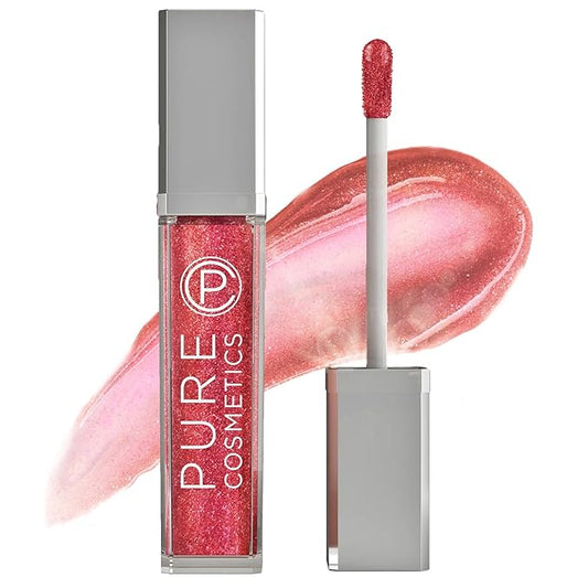 Pure Illumination Light-Up Lip Gloss with LED-Lit Applicator Brush + Side Mirror, Non-Sticky, Moisturizing Hydrating Lip Glosses with Lanolin, Jojoba Oil, & Vitamin E, Girl Crush