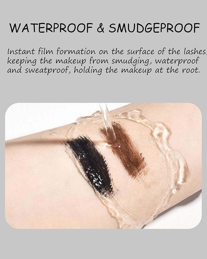 Mascara For Older Women 60 Plus,Black Brown Waterproof Prime Mascara Volume and Length,Hypoallergenic Volumizing MáScara With Thinning Lashes for Mature Volumizing Long Lasting Sensitive Eyes-01+02