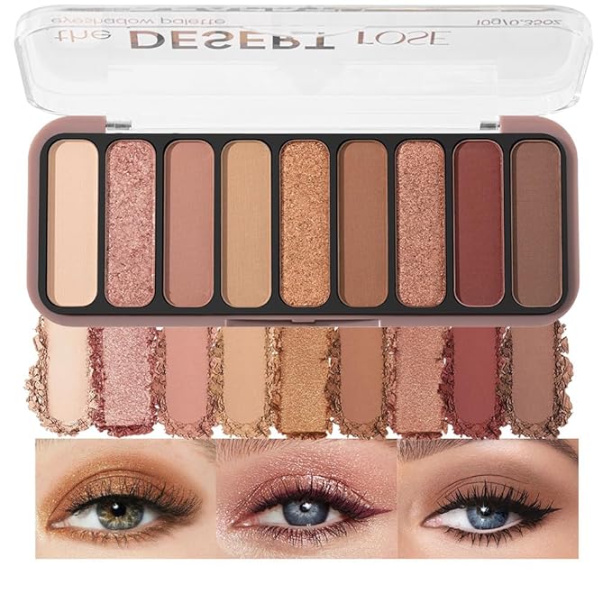 Neutral Nude Brown Eyeshadow Palette Makeup,9-Color Matte Eye shadow & Shimmer Eyeshadow Palette,Long-Lasting Waterproof Eye shadow,Versatile Eye Makeup Looks,Vegan, Cruelty-Free.