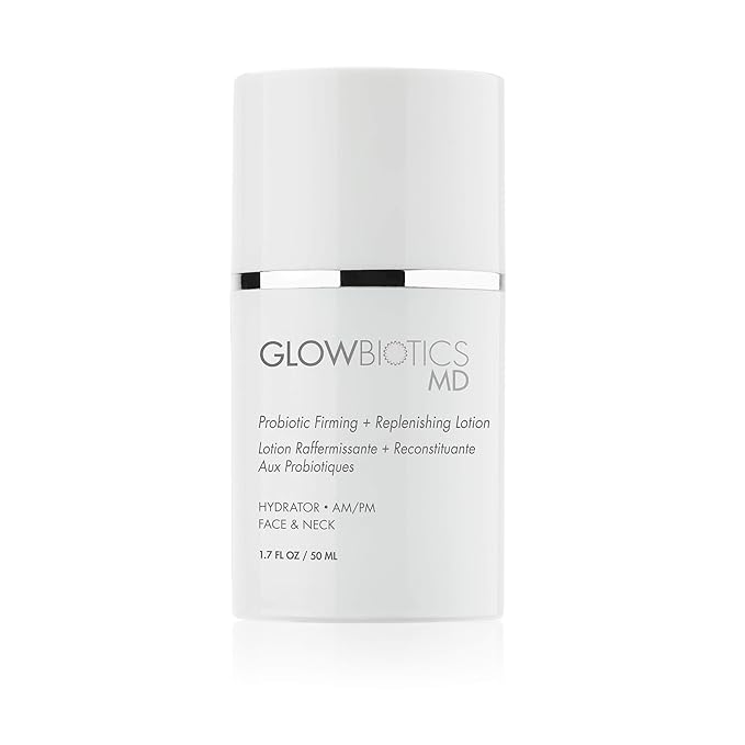 Glowbiotics Probiotic Firming + Replenishing Lotion: Lightweight Daily Moisturizer for Aging and Dry Skin, Reduces Wrinkles and Fine Lines, With Hyaluronic Acid and Vitamin B3, 1.7 Fl Ounce