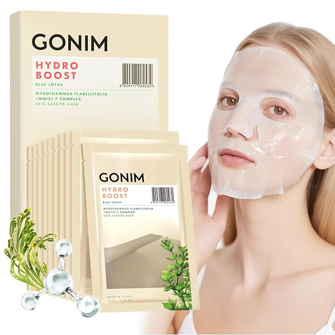 GONIM Face Mask Korean Skin Care with Hyaluronic Acid Serum, Vitamin C, Collagen Activation-Face Masks Skincare Hydration, Anti Aging & Moisturizing Sheet Mask for All Skin Korean Face Mask 30mlx15pcs