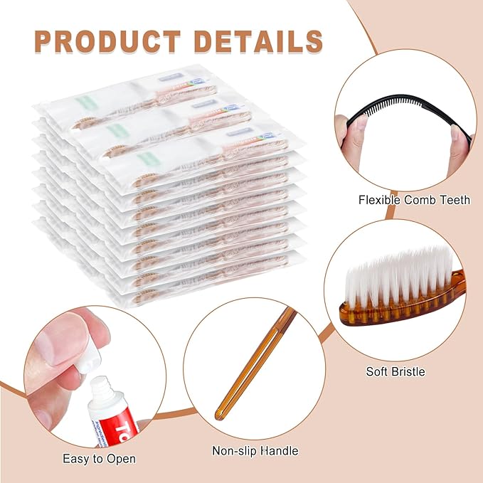 10 Sets Toiletry Kits Homeless Personal Hygiene Kit Bulk Homeless Care Package Supplies Travel Toiletry Kit Homeless Hygiene Kit Bulk for Men Women Charity Disposable Toiletry Kit(8-IN-1)