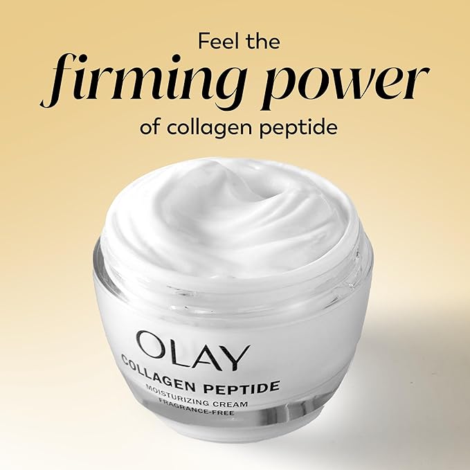 Olay Collagen Peptide Face Moisturizer, Firming Cream for Women, Fragrance-Free, Non-Greasy - Hydrating, Anti-Aging, Anti-Wrinkle, Smooth Fine Lines, Plumping Skin Care - Niacinamide, 1.7 Oz
