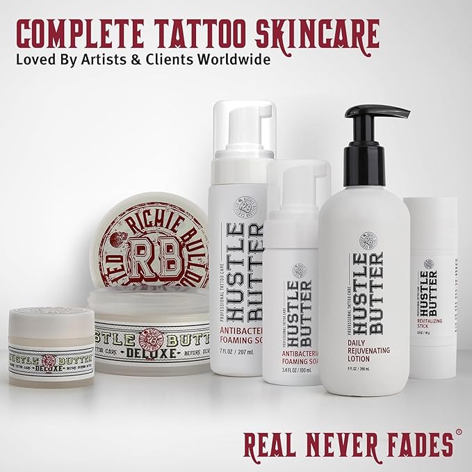 Hustle Bubbles Tattoo Aftercare - Antibacterial Foaming Tattoo Soap for New Tattoos and Piercings - TSA Approved - Vegan, Cruelty Free - 3.4 fl oz