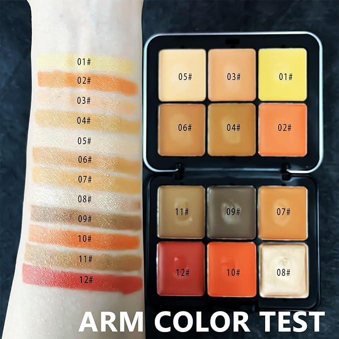 Makeup Kit, 12 Colors Vegan Eyeshadow Concealer Palette with 10 Professional Champagne Gold Makeup Brushes Set, Cruelty-Free, Gift Set for Women, Teens, Beginners(A)