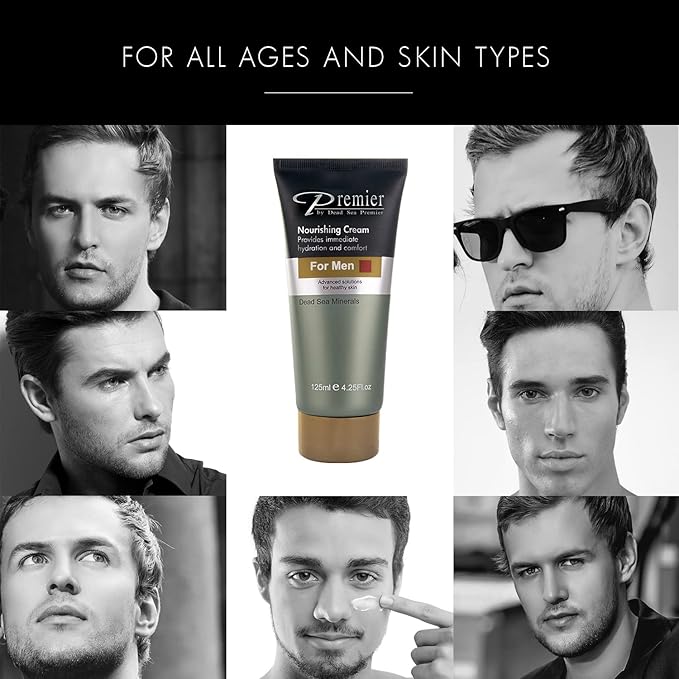 Premier Dead Sea Nourishing Cream for Men, Light and gentle face Moisturizer, Classic collection, Anti aging, face cream, Wrinkle cream, firming, Sensitive, Daily Use for younger looking skin 4.2fl.oz