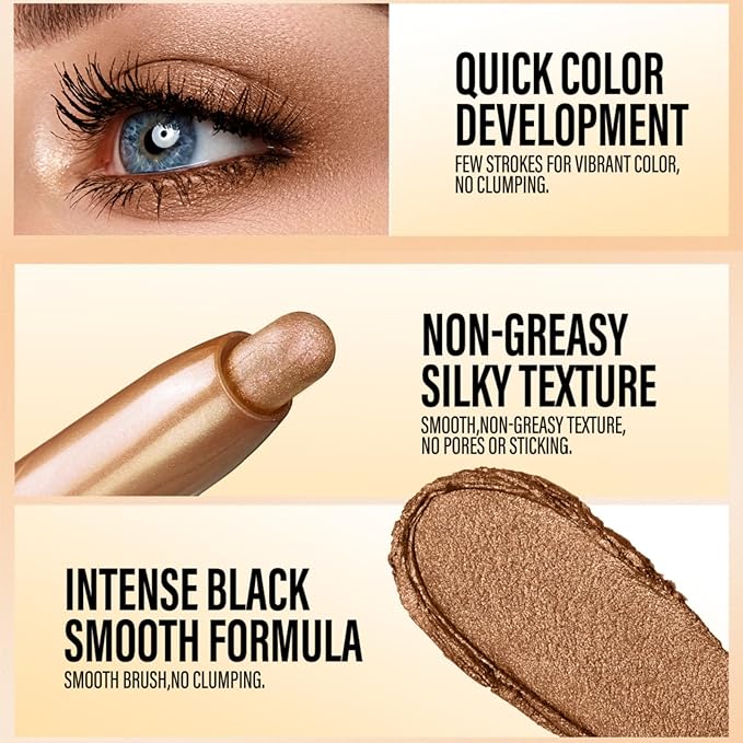 Jolilab Eyeshadow Stick Set, 2 Colors Matte Professional Bright-Colored Contouring and Highlight Eyeshadow Stick, Cream Waterproof Long Lasting High Pigmented Eye Shadow. (2, 06+23 2pcs)