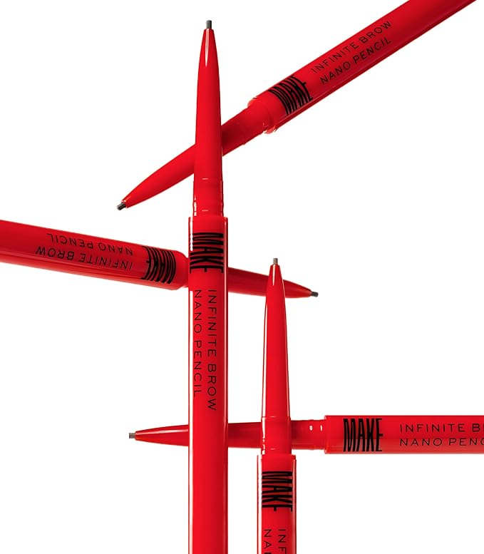 MAKE Beauty Nano Brow, Micro Eyebrow Pencil. Long-Lasting Smudgeproof Eye Brow Makeup for Hairlike Lines. Precision Liner for Natural-Looking Eyebrows - Shade, Soft Black