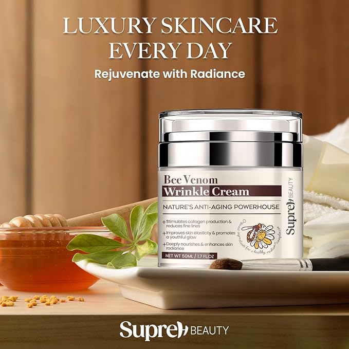 Bee Venom Wrinkle Cream: Wrinkle Cream for Women with Bee Venom Hyaluronic acid Niacinamide and Peptides - for fine lines and face firming 50ML