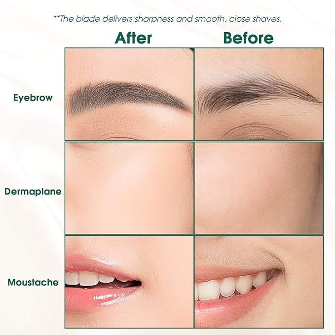 Facial Razor and Eyebrow Razor for Women – Dermaplane Razor, Face Dermaplaning Tool, Eyebrow Shaper for Women, Ideal Disposable Face Razors for Peach Fuzz - 3pcs