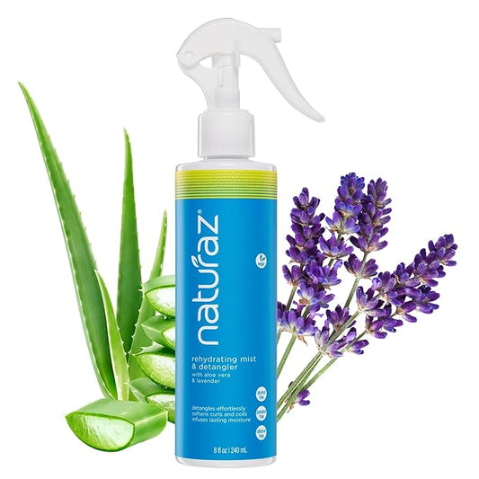 Rehydrating Mist Detangler Spray – Leave-In Conditioner with Aloe Vera for Dry, Curly, Coily, Matted or Damaged Hair – Moisturizing, Vegan Formula for Women, Men & Kids – 8 fl oz