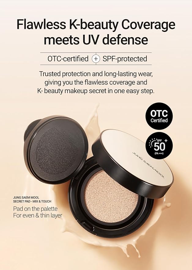 [JUNGSAEMMOOL OFFICIAL] Essential Skin Nuder Cushion (08 Medium Deep) | Refill Included | Natural Finish | SPF50 Broad Spectrum | Makeup Artist Brand