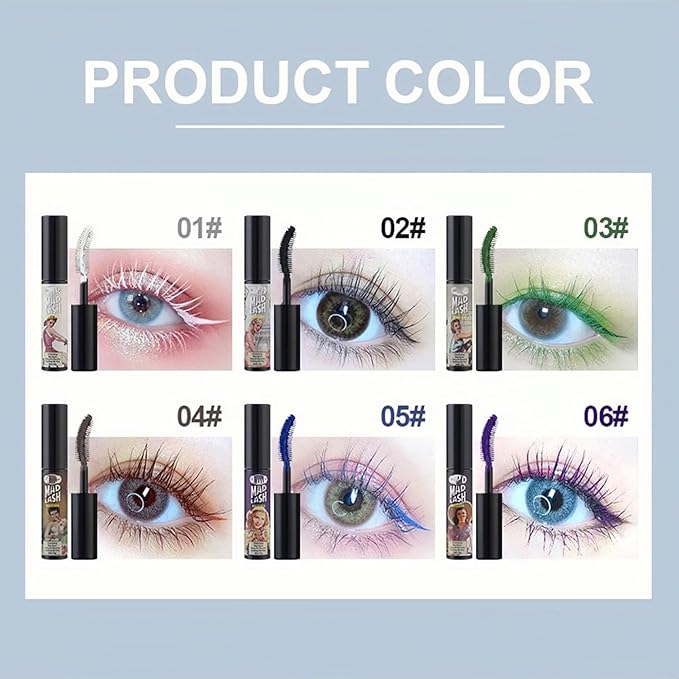 Halloween gifts Lash Colored Mascara Makeup Volumizing Volume Building Waterproof Sensational Washable Lengthening Natural Long-Lasting… (6 Colors)