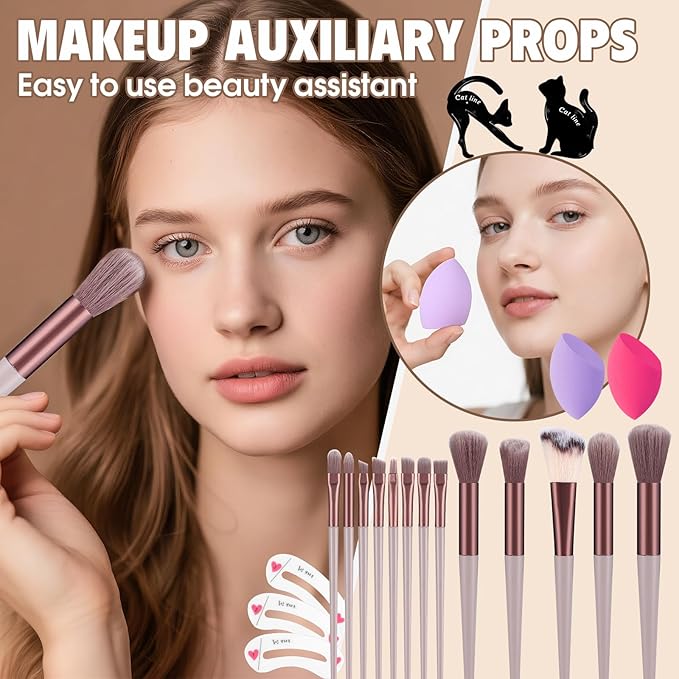 Makeup Set For Women Full Kit Includes Eyeshadow Concealer Palette Lip Gloss Lipstick Eye Pencil Makeup Brushes, All In One Makeup Gift Set For Teen, Girl And Beginner，Stocking Stuffers for Teen Girls