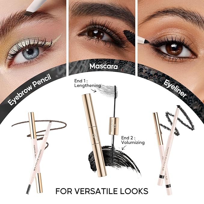 Color Nymph All in One Makeup Kit for Women & Girls, Cosmetics Gift Set with Sequin Shoulder Bag Includes Eyeshadow Palette, Lip Gloss, Lipstick, Liquid Blush, Eyeliner, Eyebrow pencil, Mascara, Brush