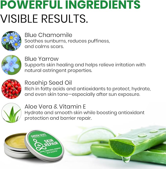 Green Goo Natural Skin Care Salve, Skin Repair and Protection, 1.82-Ounce Large Tin