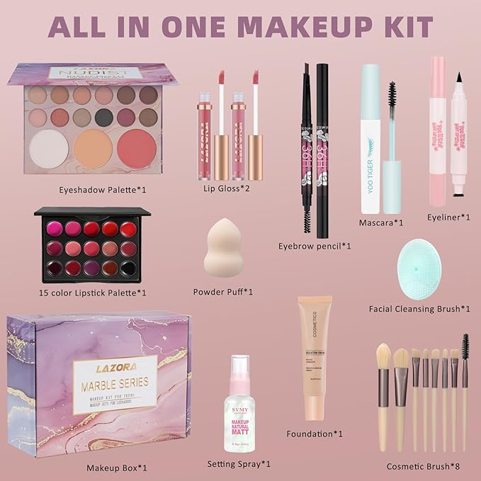Makeup Kit Makeup Set for Teenagers Makeup Sets Make up Kit for Girls 10-12 Makeup Kits for Teen Girls Makeup Gift Sets for Beginners Teens Women