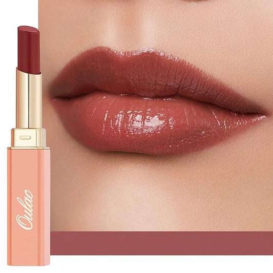 Oulac Moisturizing Shine Red Lipstick for Women, 2 in 1 Tinted Lip Balm for Winter, Hydrated Juicy and Glossy Lip Color for Dry, Cracked and Chapped Lips, Vegan 2.2g/0.07oz (02)