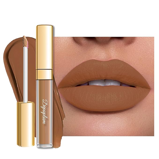 Brown Lipstick Matte for Women Color Stay Long Lasting Lipstick Smudgeproof Liquid Lipsticks Cruelty Free Lip Color, DM11 Caramel Latte