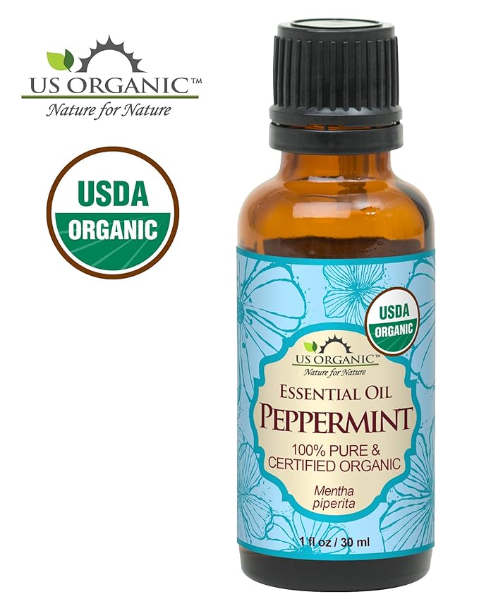 US Organic 100% Pure Peppermint Essential Oil - USDA Certified Organic - 30 ml - w/Improved caps and droppers (More Size Variations Available)