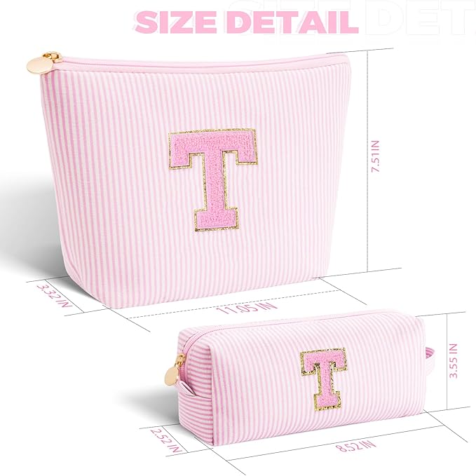 Teacher Appreciation Gifts,Thank You Gifts from Students,Birthday Teacher Retirement Gifts for Women,Teachers Day Gift Ideas,Makeup Bag Set Cosmetic Bag - Pink,T