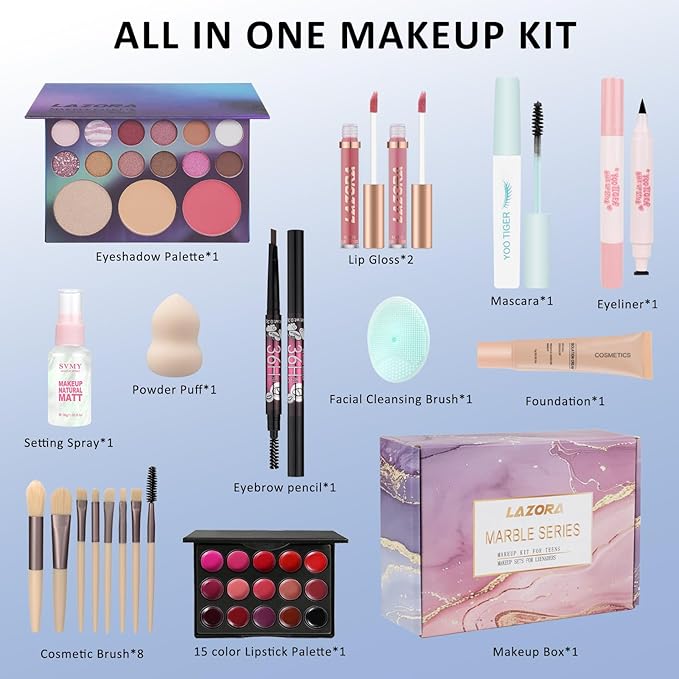 Makeup Kit Make Up Gift Set for Girls Makeup Set for Teenagers, Makeup Full Kit for Beginners & Professionals Travel Makeup Set for Teens & Adults