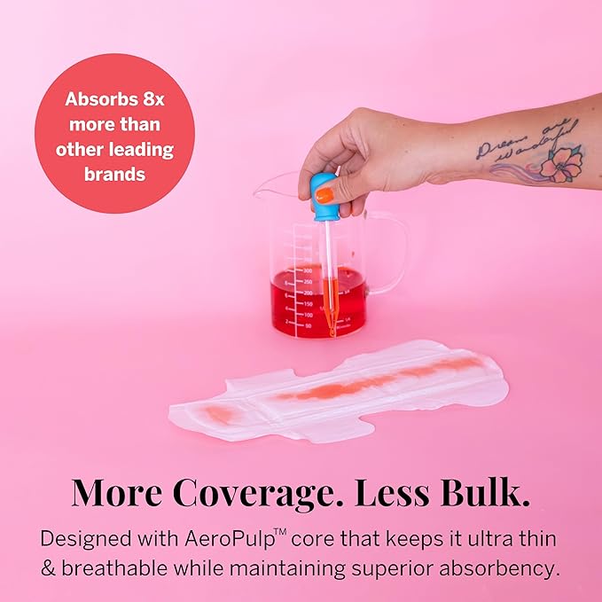 Pixie Organic Cotton Large Pads for Women - Maximum Protection When You Need It - Extra Heavy Absorbency with Wings - Leak-Proof, Hypoallergenic & Unscented - Compostable, Biodegradable - 12 Count