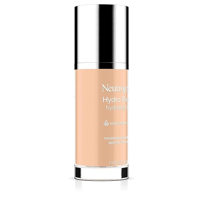 Neutrogena Hydro Boost Hydrating Tint Foundation Makeup for Dry Skin, with Hyaluronic Acid, Lightweight Oil-Free Water Gel, Non-Comedogenic 10 Classic Ivory, 1.0 fl. oz