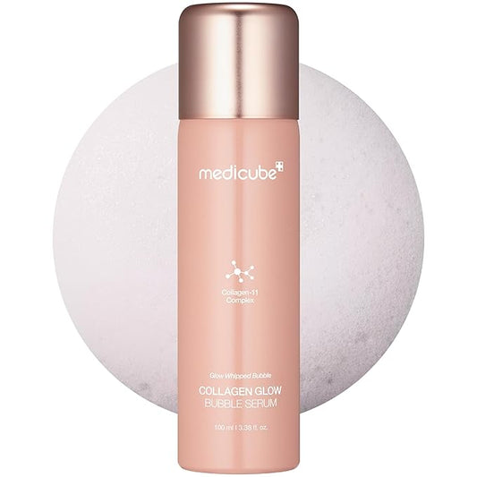 Medicube Collagen Glow Bubble Serum - Fast-absorbing bubble-type serum that gives you 24h Glow & Lifted Look - Korean skincare (3.38fl.oz.)