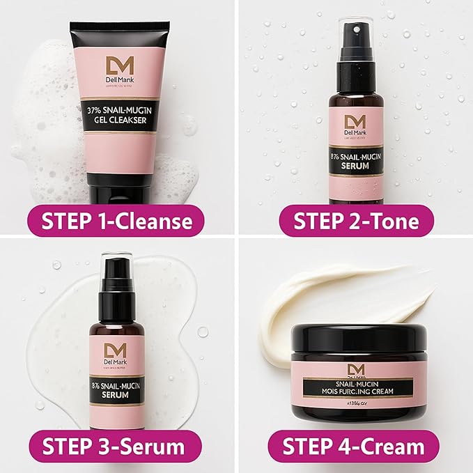 Snail Mucin Serum 100ML, 97% Snail Secretion Filtrate with Hyaluronic Acid, Power Repairing Essence, Dark Spot Remover, Korean Skincare, Hydrating Serum for Face, Eye, and Neck
