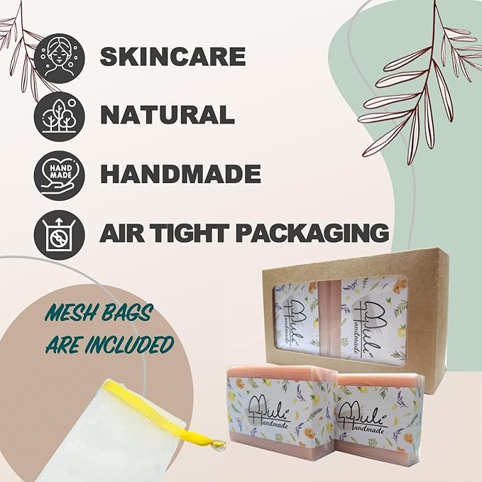 Natural Handemade Bar Soap for Men and Women with Essential oils, Scented Bar Soaps for Bath, Fragrance Regular Use Gift Set (Pack of 2) Rose Marseille