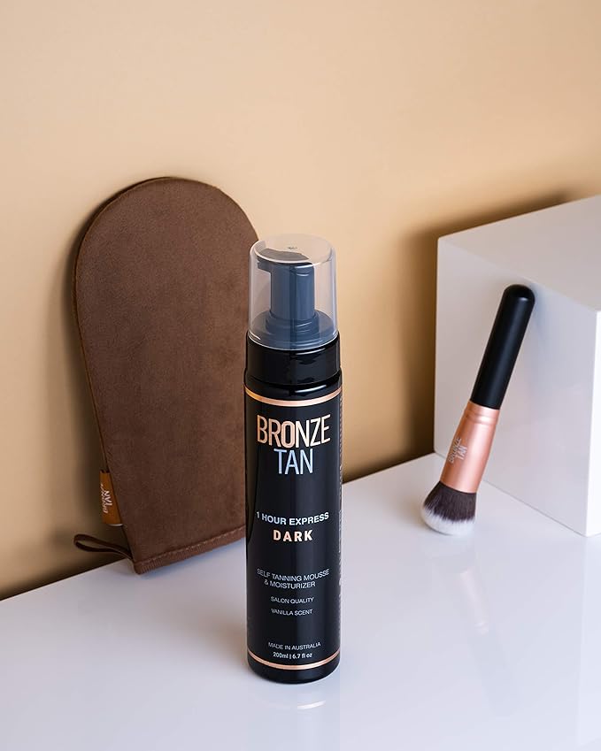 Bronze Tan Self Tanning Brush for Face and Kabuki Self Tanner Brush for Sunless Tanner - Self Tan Applicator for Face - Self Tanning Face Brush - Substitute for Face Tanning Mitt