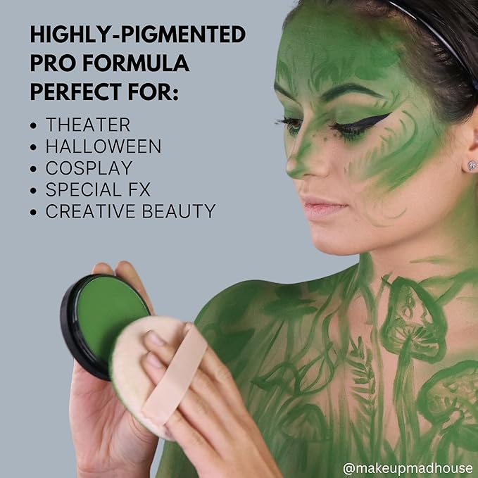 Mehron Makeup StarBlend Cake Makeup | Wet/Dry Pressed Powder | Powder Foundation | Yellow Face Paint & Body Paint 2 oz (56g)