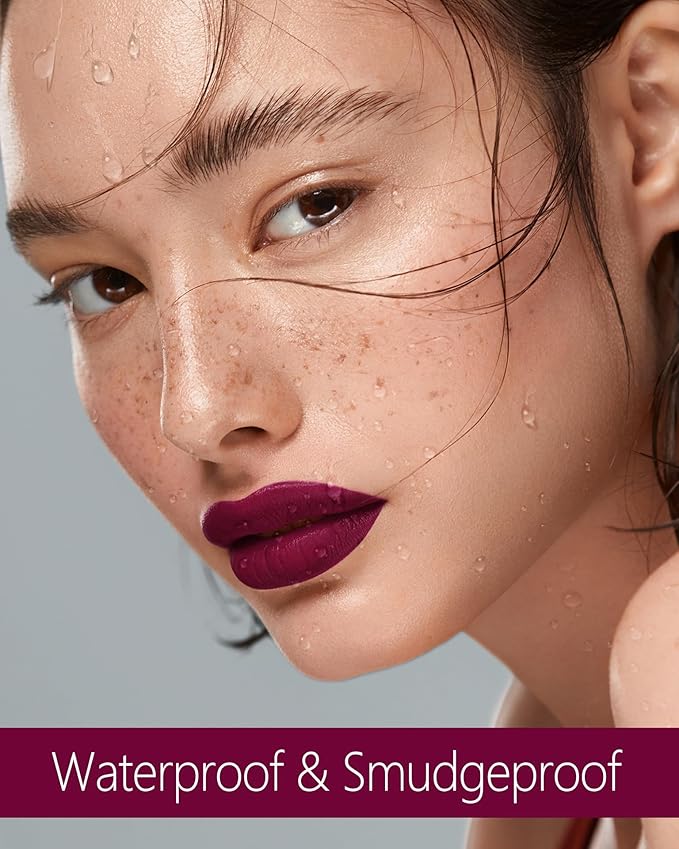 MAKI YIKA Dark Purple Lipstick for Women Color Stay Long Lasting Lipsticks Burgundy Matte Liquid Lipstick Berry Cruelty-Free Lip Color, Cranberry