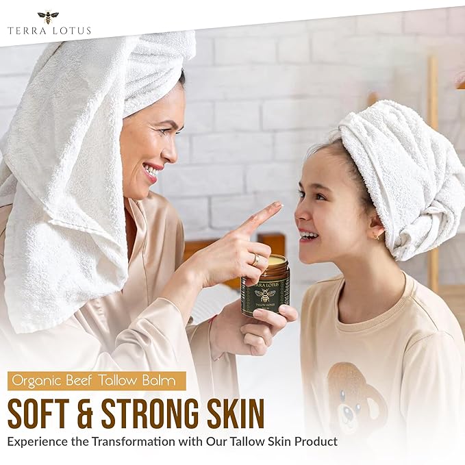 Organic Grass-Fed Beef Tallow Balm with Raw Honey - Moisturizing Cream for Soft, Smooth Skin - Handmade All-Natural Moisturizer (4oz, Unscented)