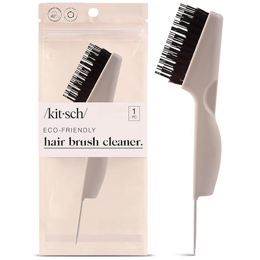 Kitsch Hair Brush Cleaner Tool | Double-Sided 2-in-1 Brush Cleaner for Hair Brushes & Combs | Eco-Friendly Cleaning Tool with Pick & Bristles, Perfect Gifts for Women | Hair Stylist Essentials