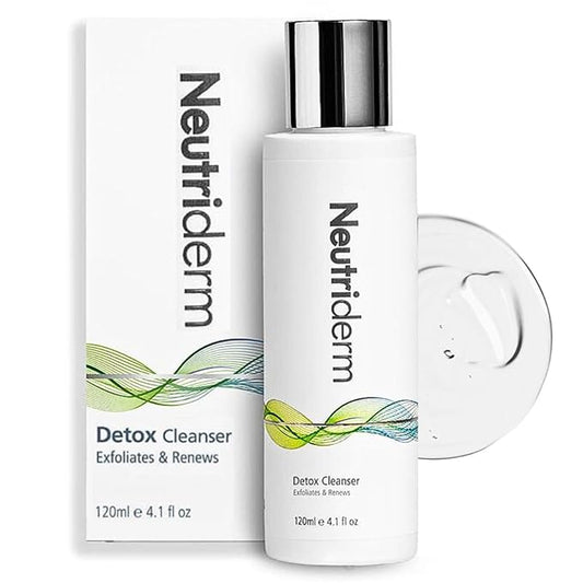 NEUTRIDERM Detox Cleanser – Gentle Glycolic Face Wash and Exfoliating Gel Cleanser for Clear, Brighter-Looking Skin – Ideal for Oily or Combination Skin – 120 mL / 4.1 fl oz