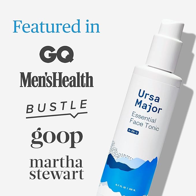 Ursa Major Essential Face Tonic | 4-in-1 Natural Toner to Cleanse, Exfoliate, Soothe and Hydrate | 8 Ounces