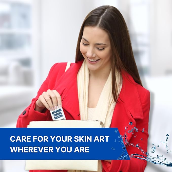 BodyJ4You Piercing Aftercare Spray - Saline Solution Natural Keloid Bump Removal - Ear Piercing Cleaner Nose Septum Belly Button Cartilage - Sea Salt Aloe Vera Rosemary - Fine Mist 2x2 Fl Oz