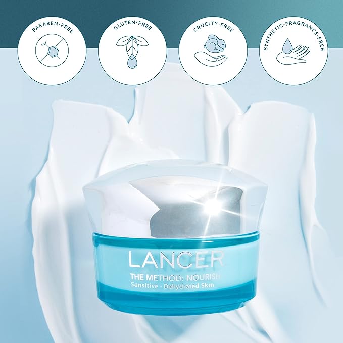 Lancer Skincare The Method: Nourish Women’s Anti-Aging Moisturizer with Hyaluronic Acid, Daily Face Moisturizer, Sensitive or Dehydrated Skin